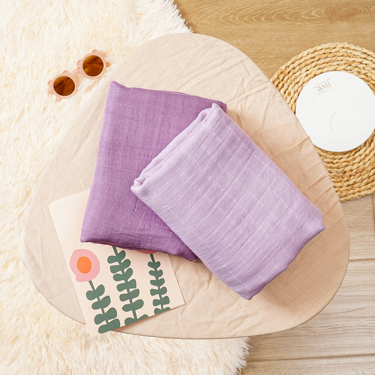 Elinfant 2PCS Solid Color 100% - Baby Swaddle Blanket ulasan dan harga